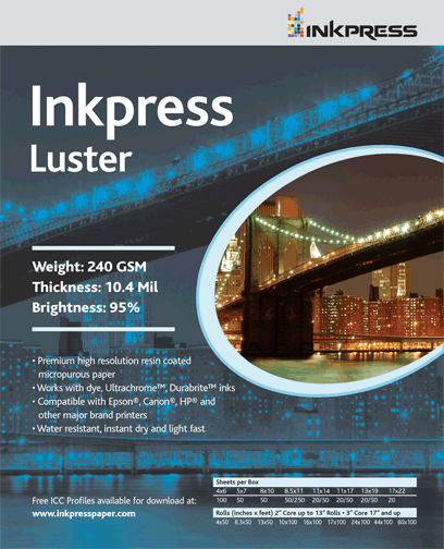 Inkpress Luster 240 gsm 60'' X 100'