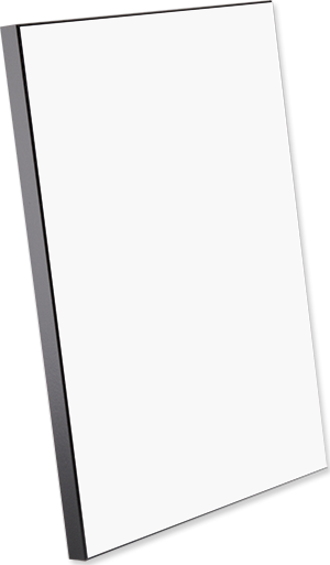 ChromaLuxe MDF 8" x 10" Gloss White Wood Photo Panel with Black Edge, Kickstand, and Keyholes Case of 14
