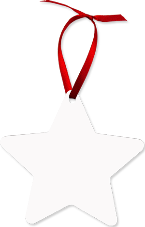 Unisub 3.81" x 3.98" Aluminum Star Ornament 2 Sided