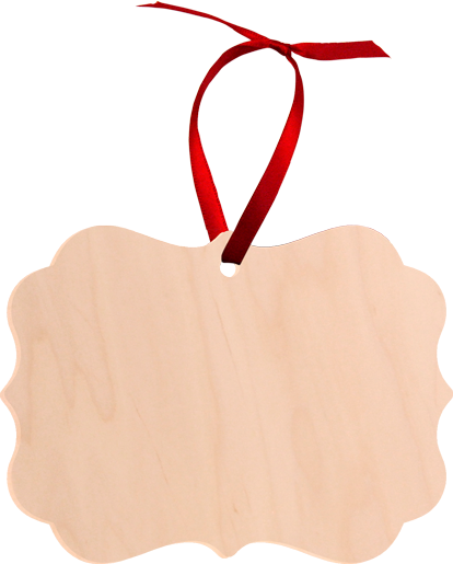 Unisub 3.95" x 2.76" Maple Creative Border Ornament Benelux 1 Sided Natural Wood