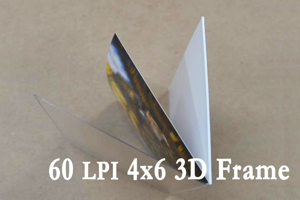 VueThru 3D Lenticular Photo Frames - 60 LPI 6 Wide X 4 tall with 4