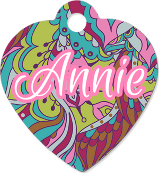 Unisub 1.25" x 1.38" 1 Sided Heart Aluminum Pet Tag