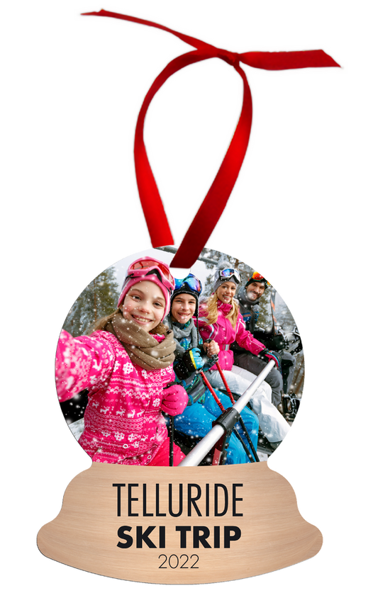 Unisub 3.13" x 3.75" Aluminum Snow Globe Ornament