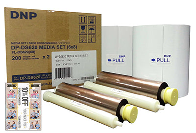 DNP 6" x 8" Triple Strip Sticker Media for use with DS620A