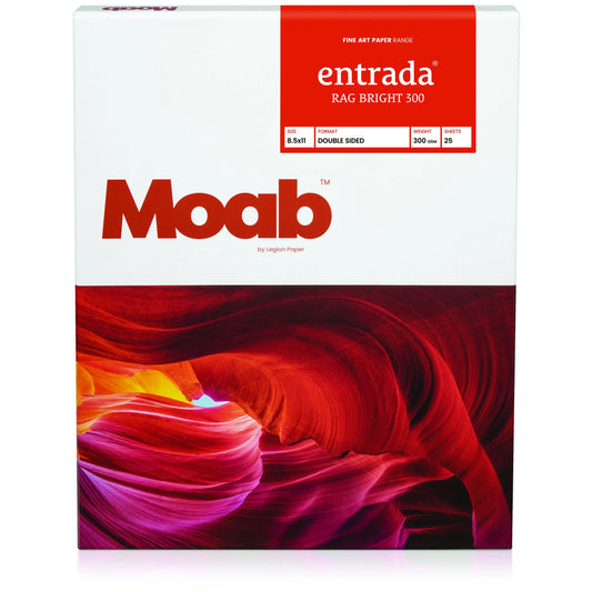 Moab Entrada Rag Bright 300gsm - 13in x 19in, 100 Sheets