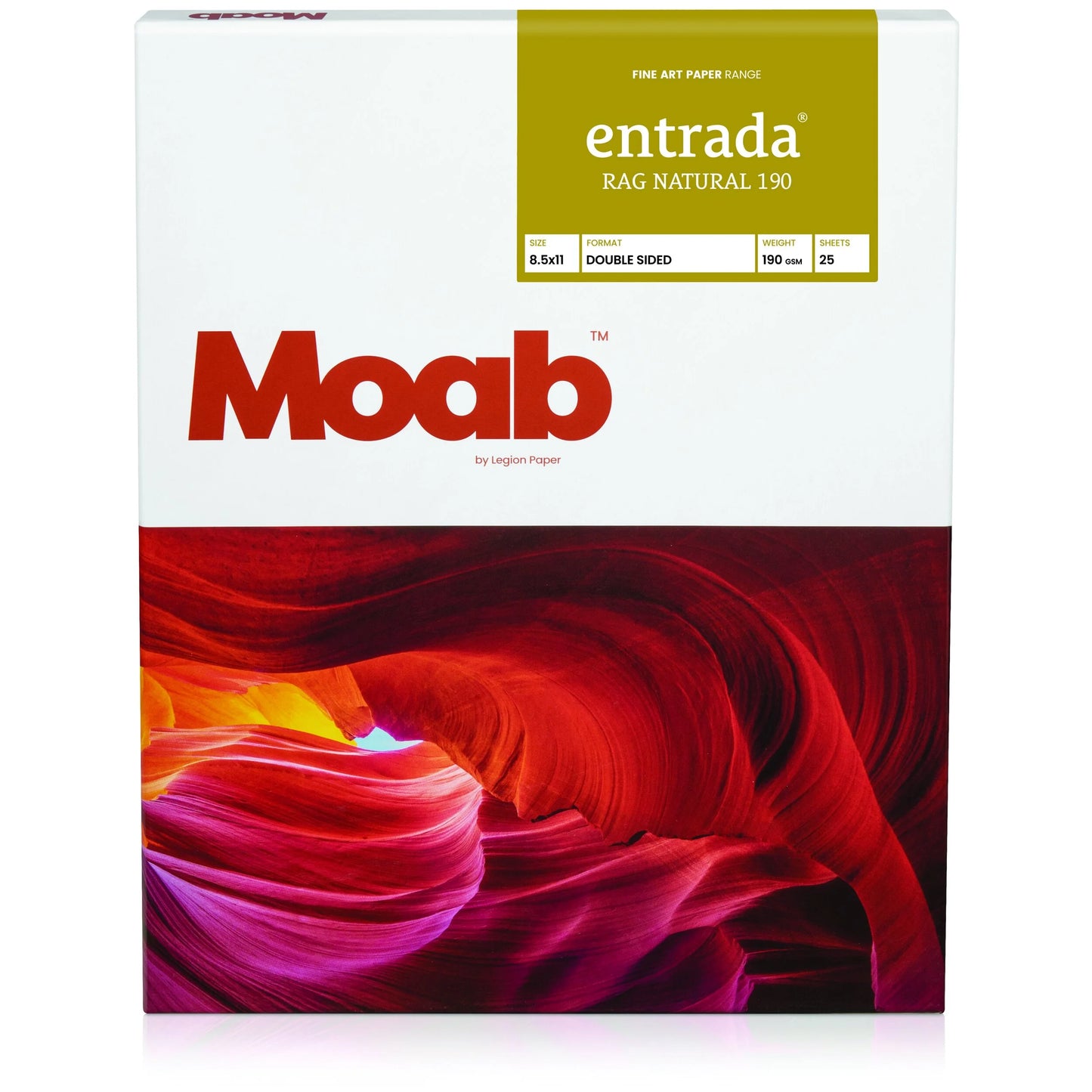 Moab Entrada Rag Natural 190gsm - 13in x 19in, 100 Sheets