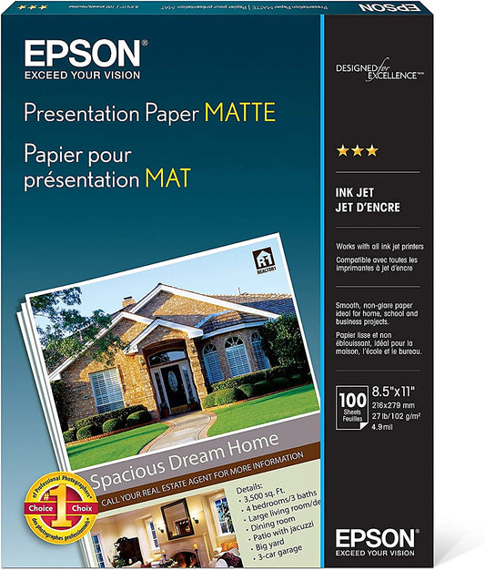 Epson Photo Quality Paper - 8.5" x 11" 100 Sheets (S041062)