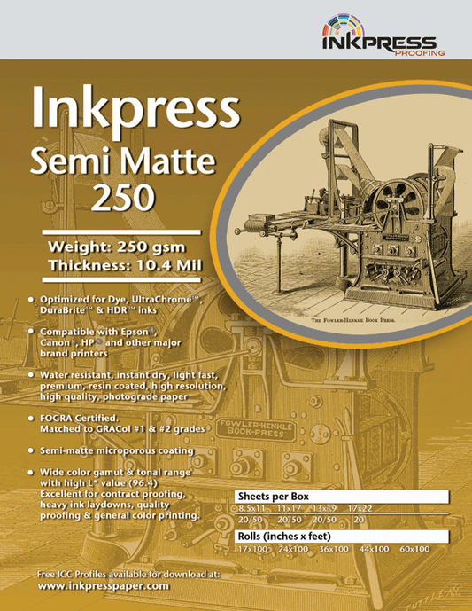 Inkpress Semi Matte 250 36" x 100'