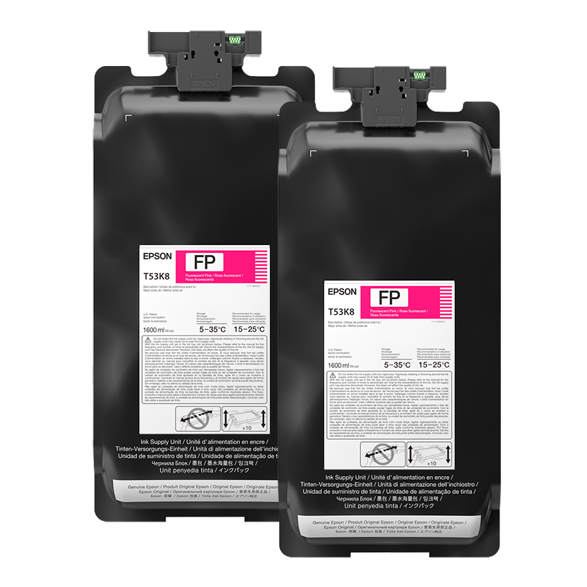 Epson 2-Pack of 1.6L T53K UltraChrome Dye Sub Ink - Fluorescent Pink