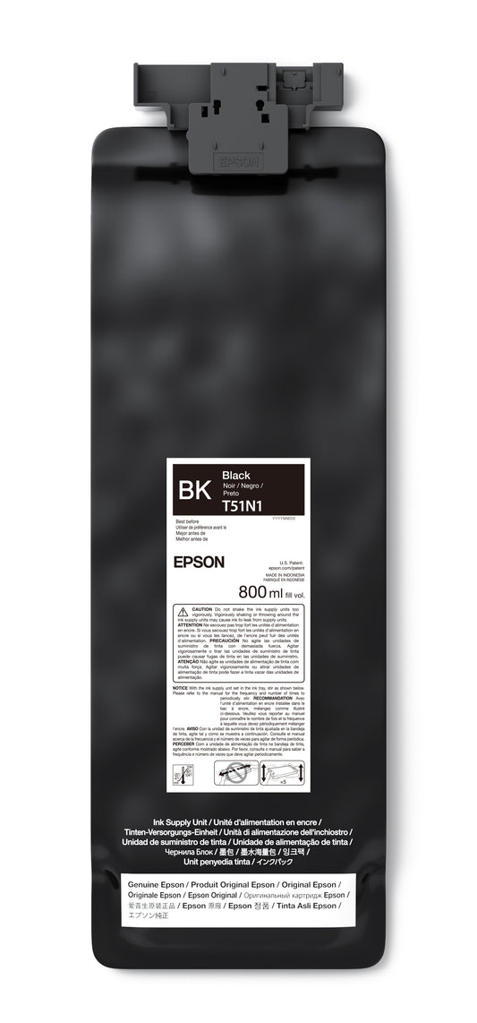 Epson 800ml T51N UltraChrome GS3 Eco-Solvent Ink for SureColor S7170/S9170 Printer - Black
