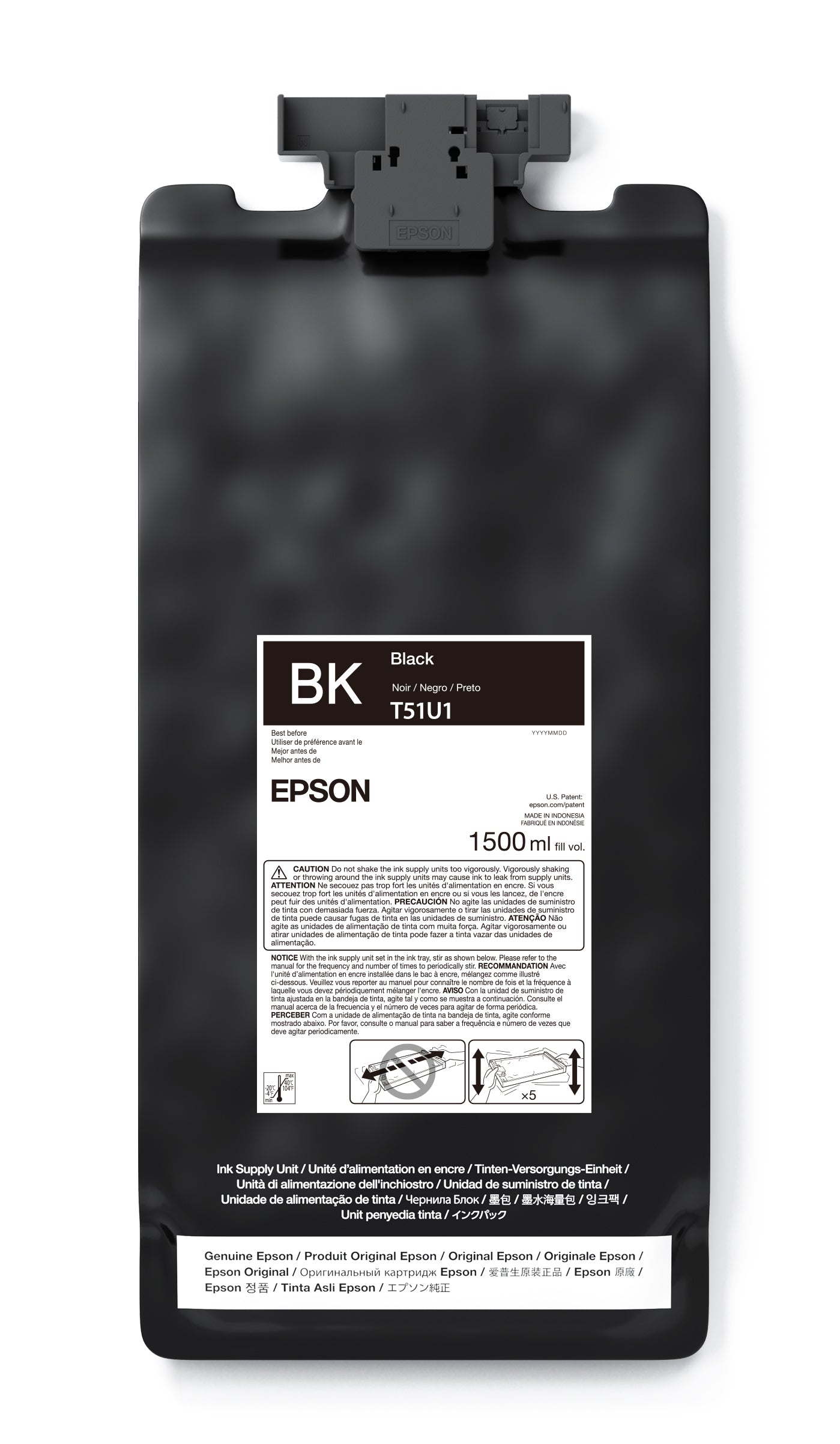 Epson 1.5L T51U UltraChrome GS3 Eco-Solvent Ink for SureColor S7170/S8170/S9170 Printer - Black
