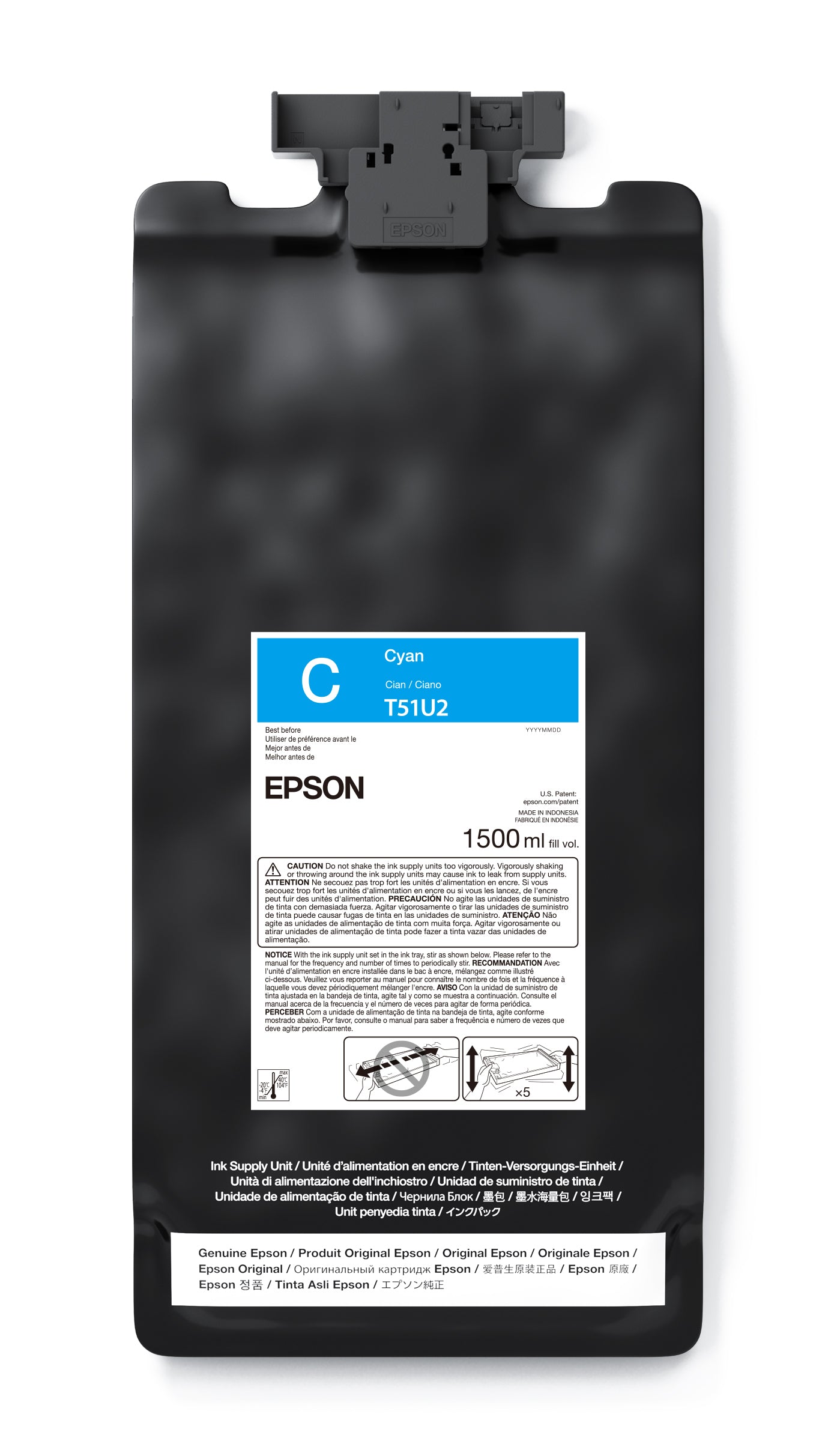 Epson 1.5L T51U UltraChrome GS3 Eco-Solvent Ink for SureColor S7170/S8170/S9170 Printer - Cyan