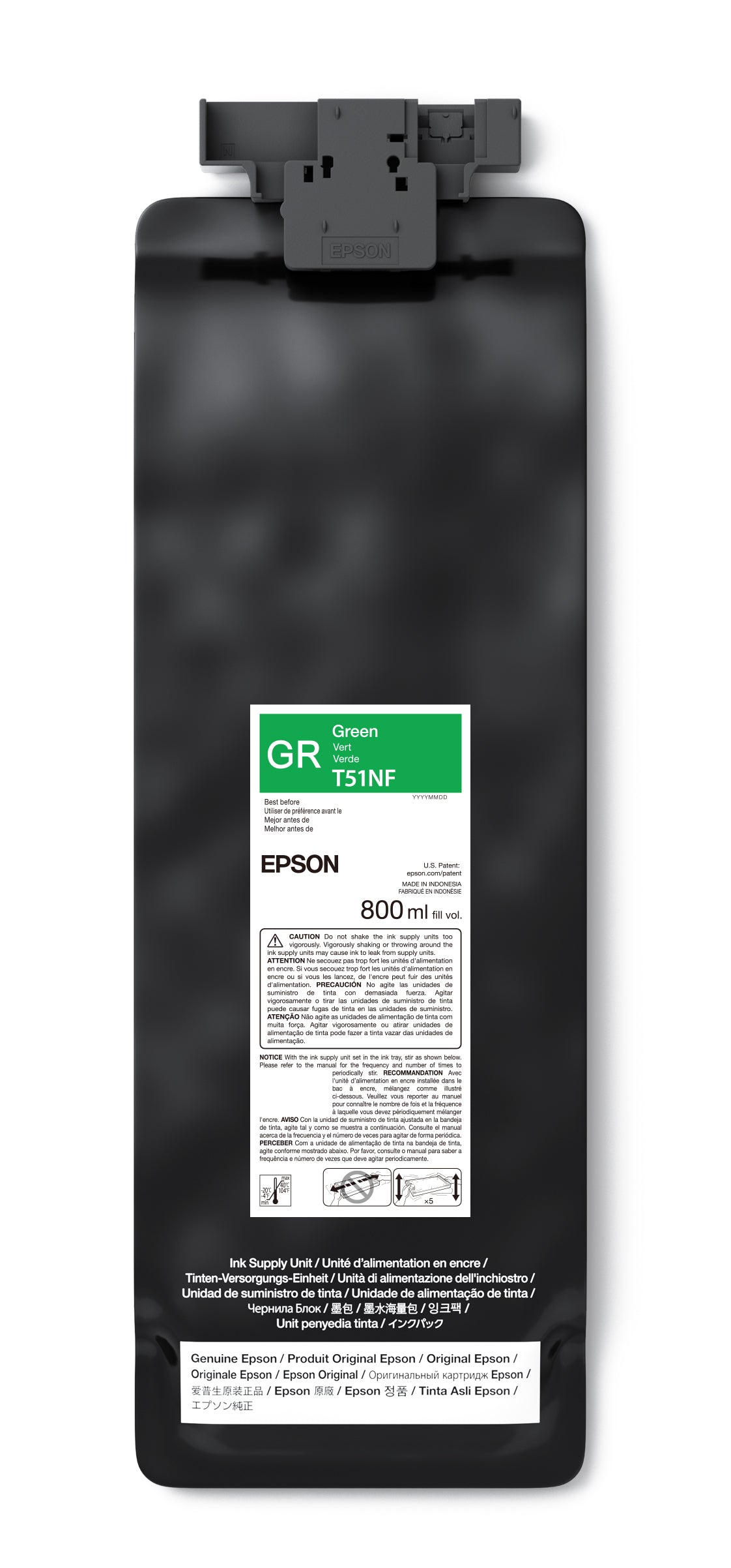 Epson 800ml T51N UltraChrome GS3 Eco-Solvent Ink for SureColor S9170 Printer - Green