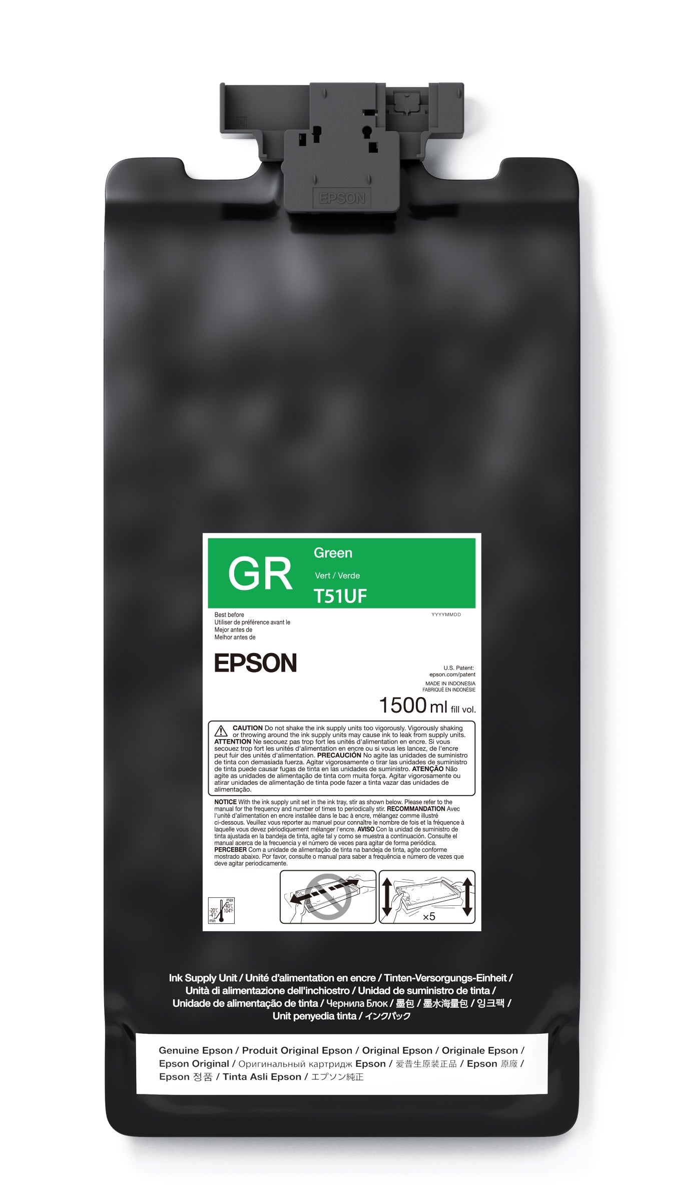 Epson 1.5L T51U UltraChrome GS3 Eco-Solvent Ink for SureColor S9170 Printer - Green