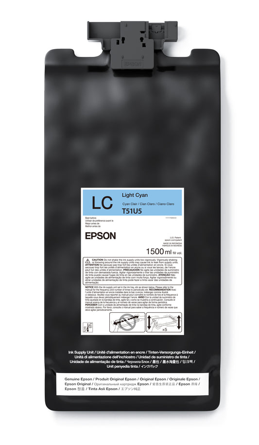 Epson 1.5L T51U UltraChrome GS3 Eco-Solvent Ink for SureColor S8170/S9170 Printer - Light Cyan
