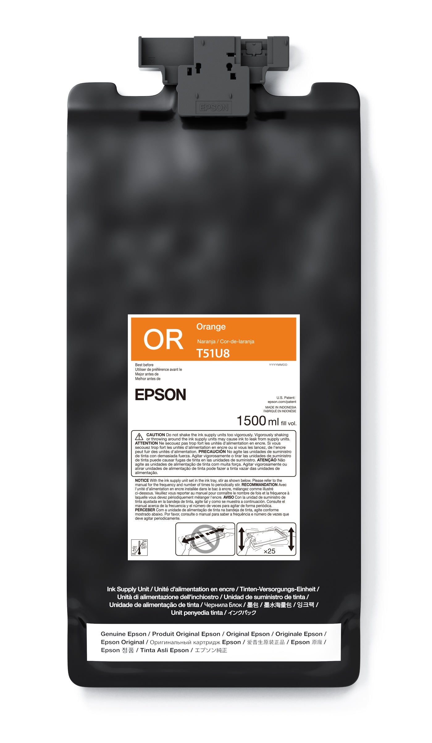 Epson 1.5L T51U UltraChrome GS3 Eco-Solvent Ink for SureColor S9170 Printer - Orange