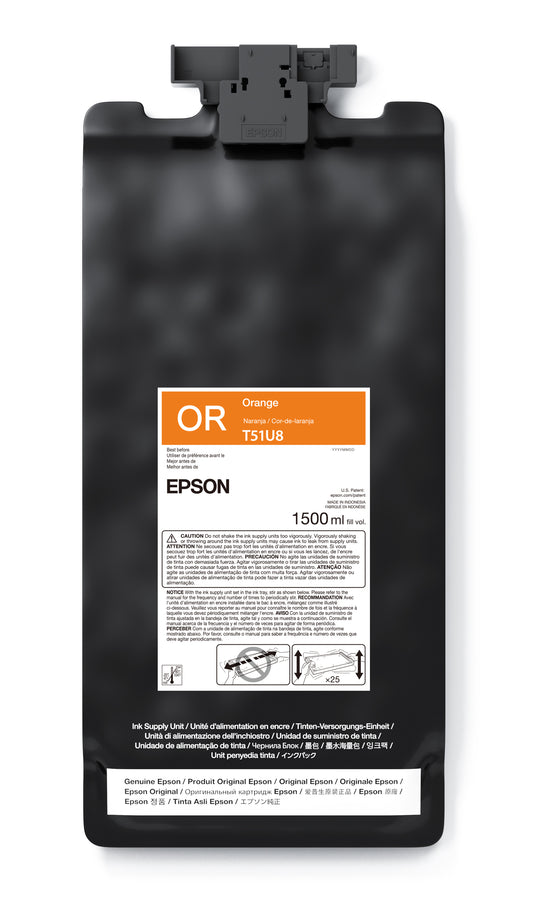 Epson 1.5L T51U UltraChrome GS3 Eco-Solvent Ink for SureColor S9170 Printer - Orange