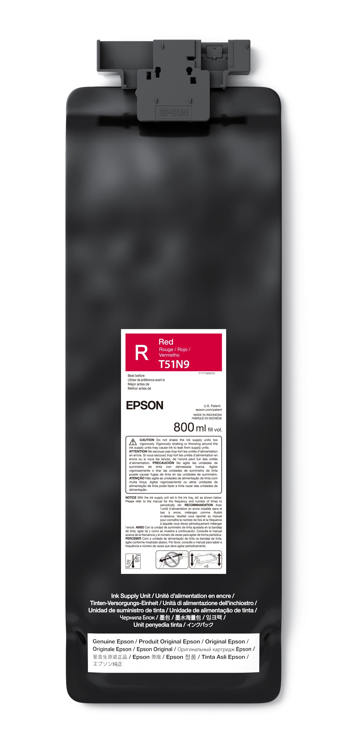 Epson 800ml T51N UltraChrome GS3 Eco-Solvent Ink for SureColor S9170 Printer - Red