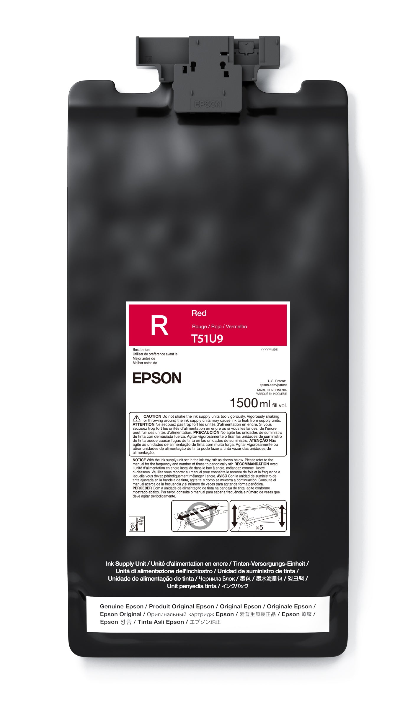 Epson 1.5L T51U UltraChrome GS3 Eco-Solvent Ink for SureColor S9170 Printer - Red