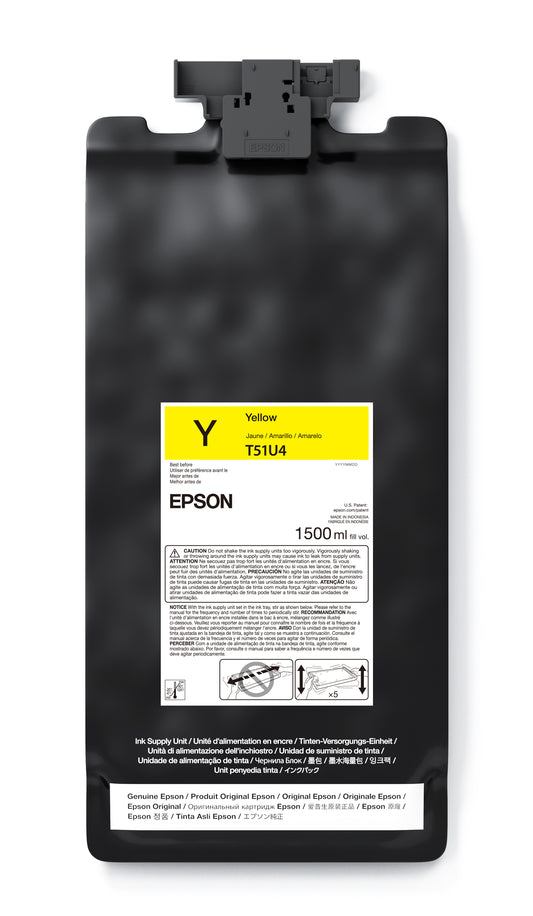 Epson 1.5L T51U UltraChrome GS3 Eco-Solvent Ink for SureColor S7170/S8170/S9170 Printer - Yellow