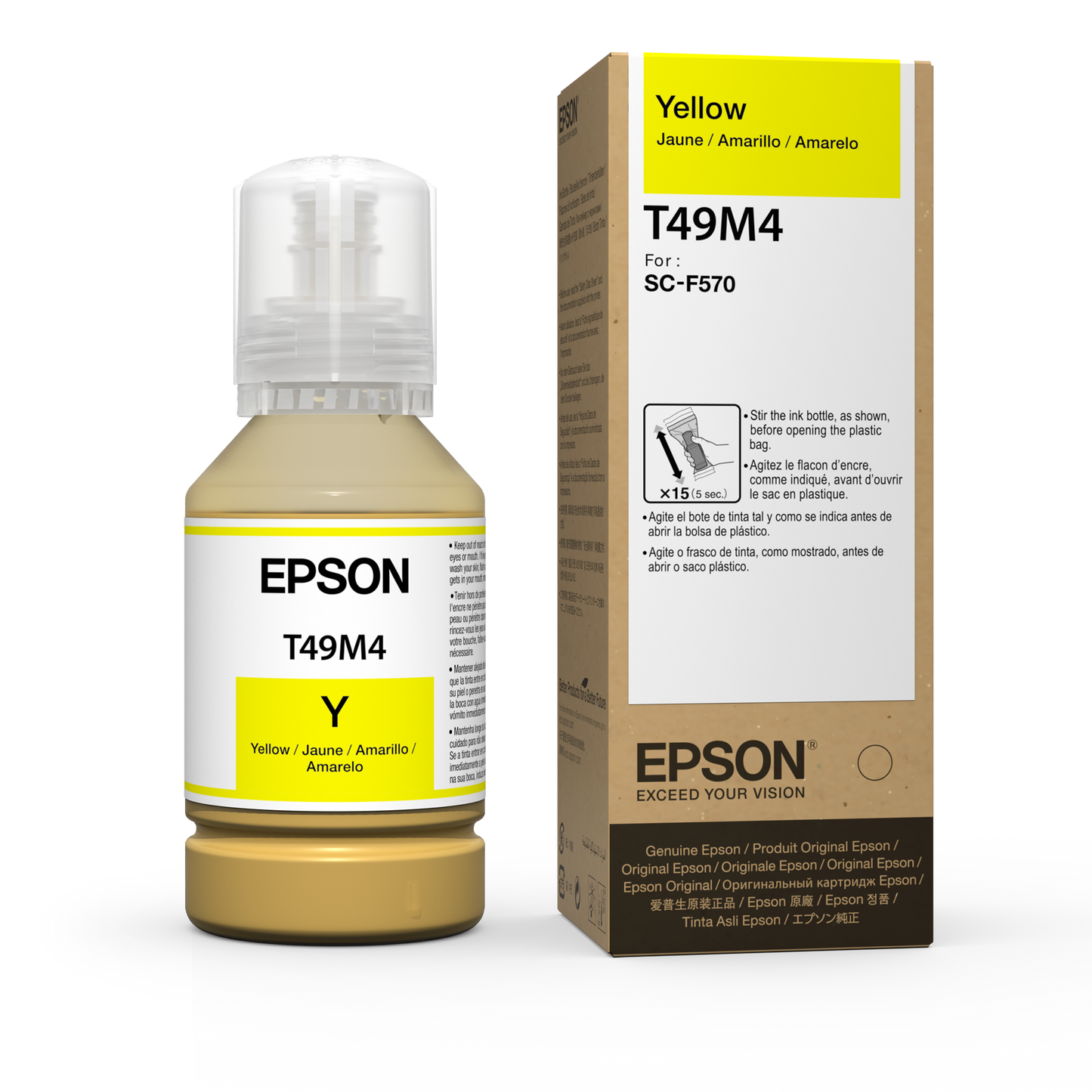 Epson 140ml T49M UltraChrome Dye Sub Ink - Yellow (T49M420)