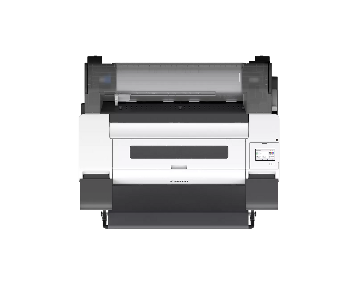 Top view of the Canon imagePROGRAF TM-510 24-inch printer showing the roll paper unit and control panel