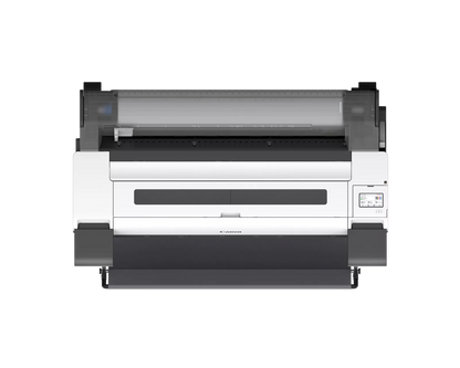 Top view of the Canon imagePROGRAF TM-610 36-inch printer showing the roll paper unit and control panel