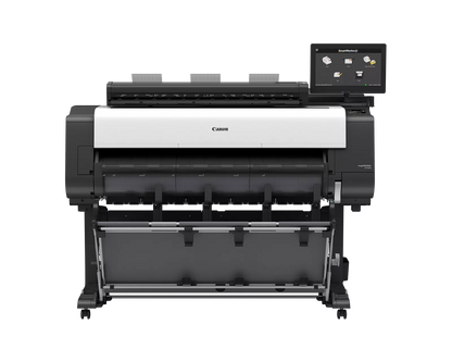 Canon imagePROGRAF TX-4310 MFP Z36 44-inch large format multifunction printer with Z36 scanner, SmartWorks touchscreen, stand and output basket, front view
