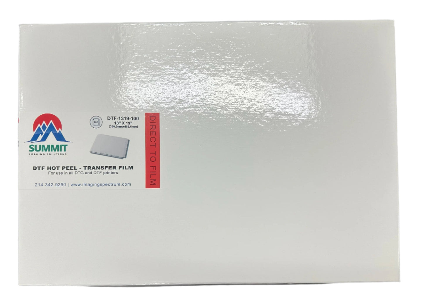 Summit DTF Hot Peel - 13in x 19in, 100 Sheets