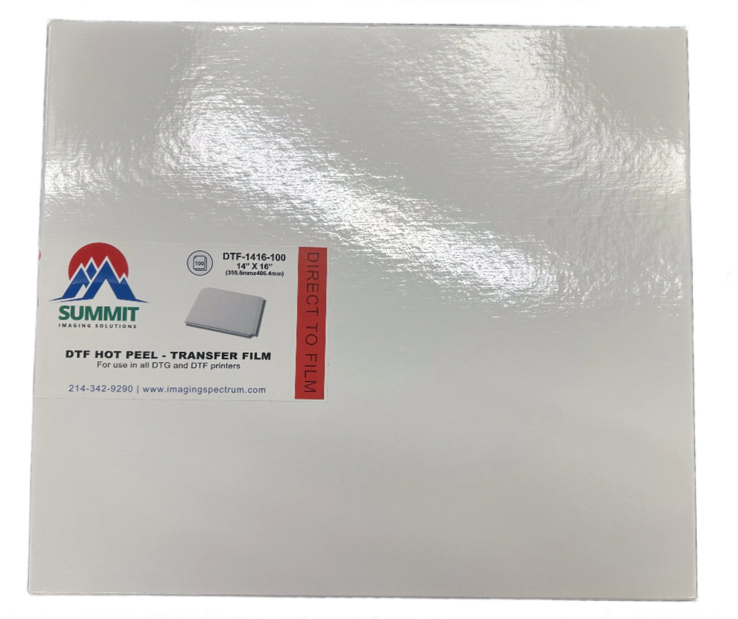 Summit DTF Hot Peel - 14in x 16in, 100 Sheets