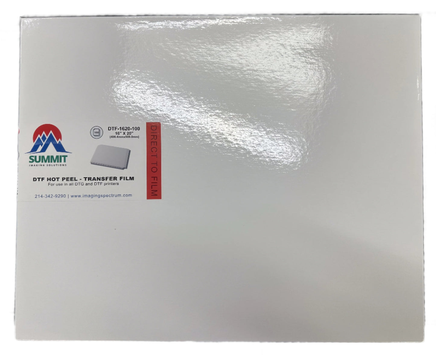 Summit DTF Hot Peel - 16in x 20in, 100 Sheets