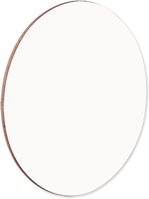 Unisub 3.75" Round Gloss White Hardboard Coaster with Cork Back