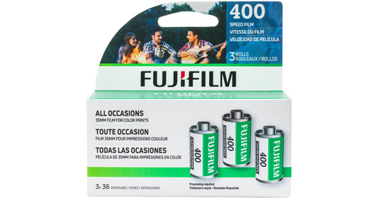 Fujifilm 400 Color Negative 35mm Roll Film - Case of 10 Pack, 3 Rolls