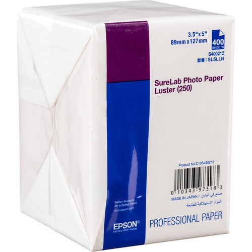 Epson SureLab Photo Paper Luster (250) - 3.5in x 5in, 400 sheets