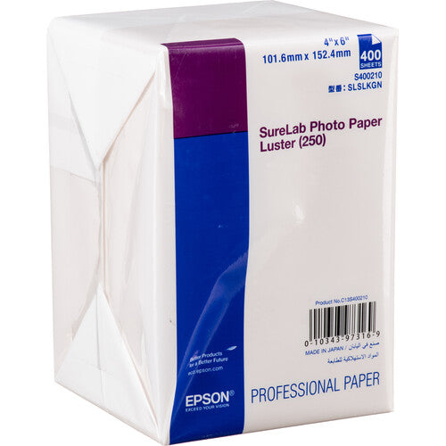 Epson SureLab Photo Paper Luster (250) - 4in x 6in, 400 sheets (S400210)